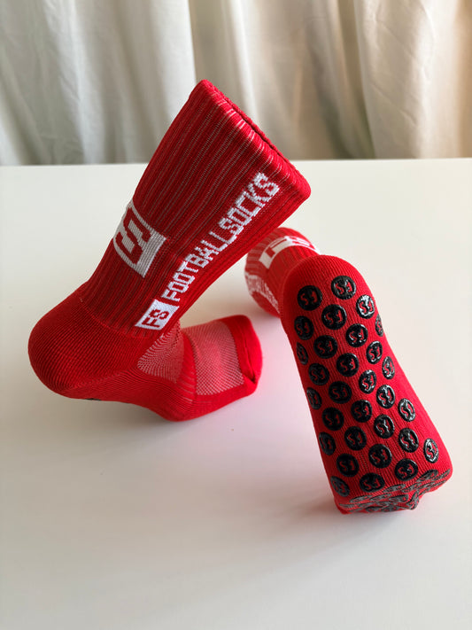 Men's football and rugby grip socks in red