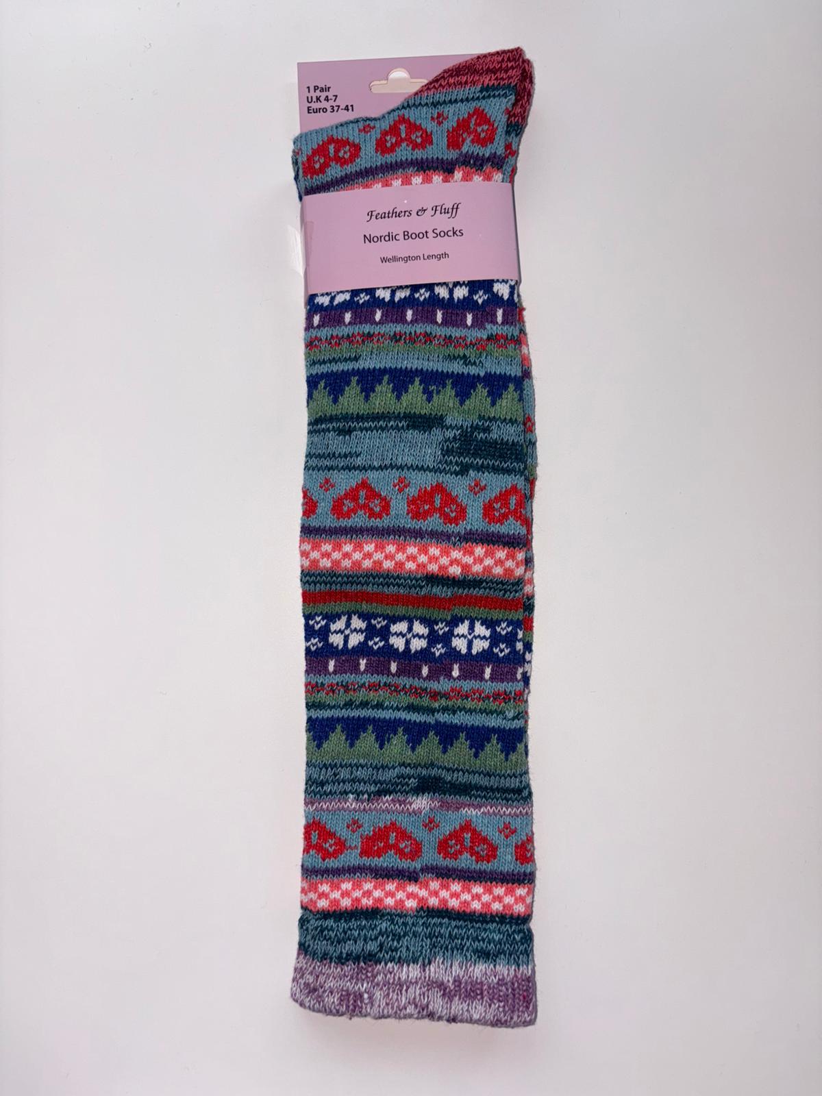 Women's Feathers & Fluff Nordic Design Wellington Boot Socks