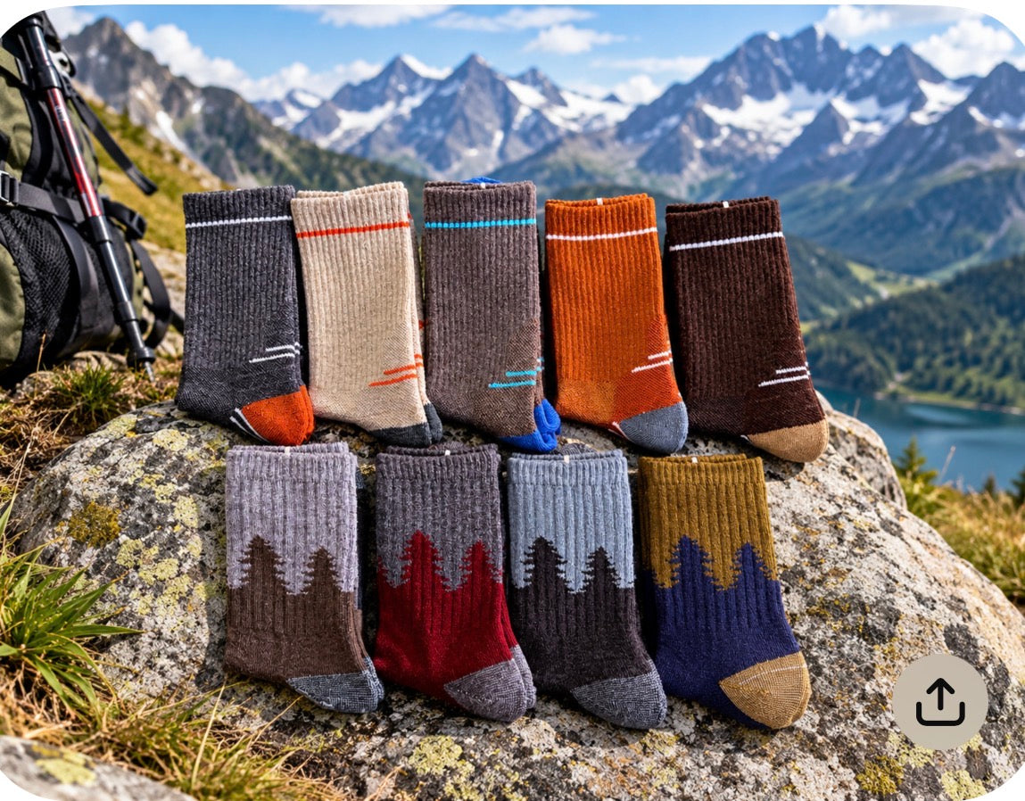Porfin Men’s Merino Wool Walking & Hiking Boot Socks
