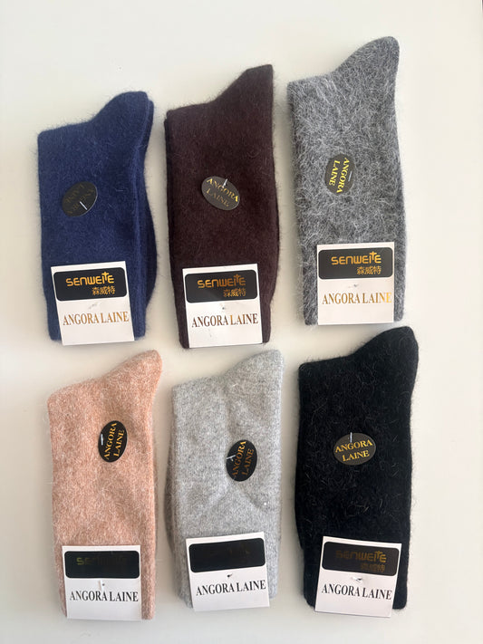 Men’s (Angora Rabbit Hair) by Senweite Crew Socks
