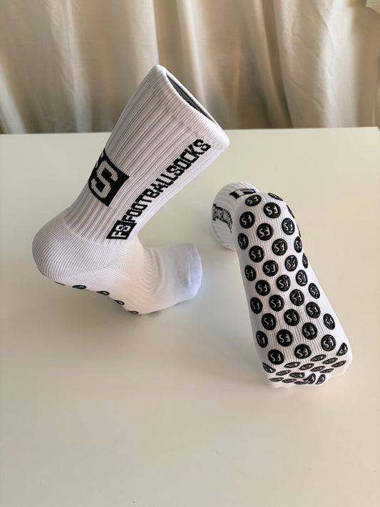 Men's football and rugby grip socks in white