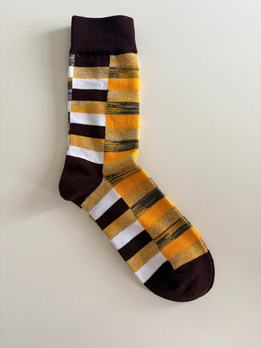 Men’s Dress Socks Striped Plus Size - Premium Combed Cotton Formal Socks