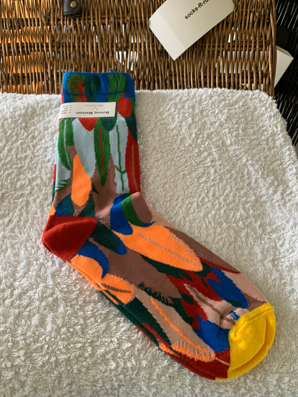 Bonne Maison French Designer Socks Women’s Colourful Patterned Cotton Crew Socks