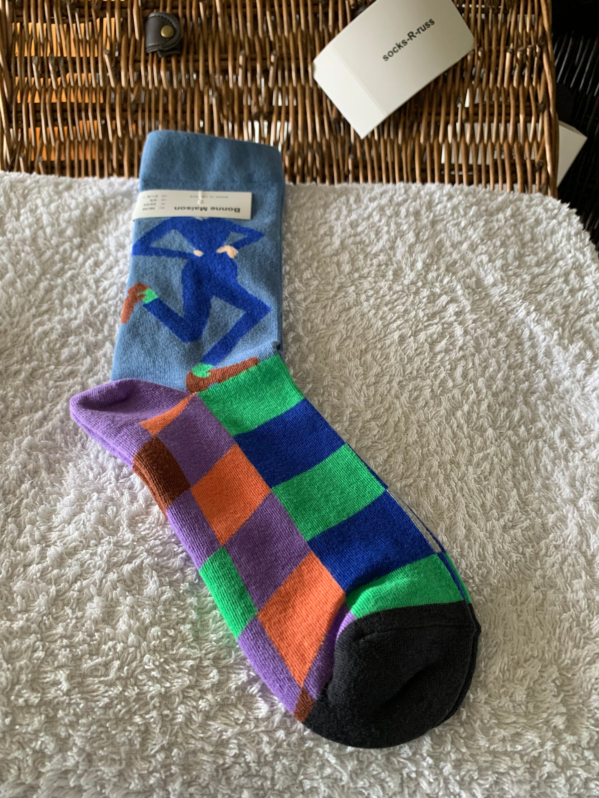 Bonne Maison French Designer Socks Women’s Colourful Patterned Cotton Crew Socks