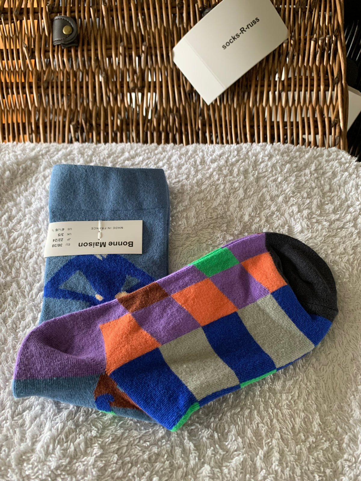 Bonne Maison French Designer Socks Women’s Colourful Patterned Cotton Crew Socks