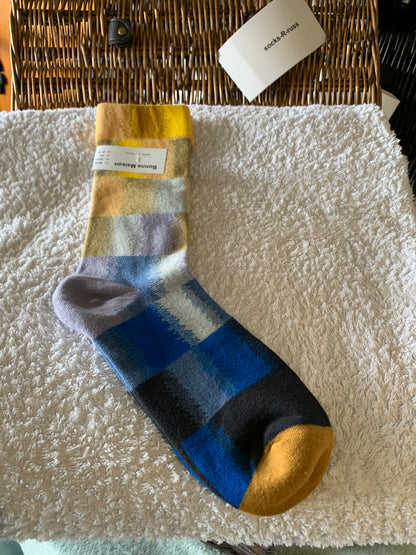 Bonne Maison French Designer Socks Women’s Colourful Patterned Cotton Crew Socks