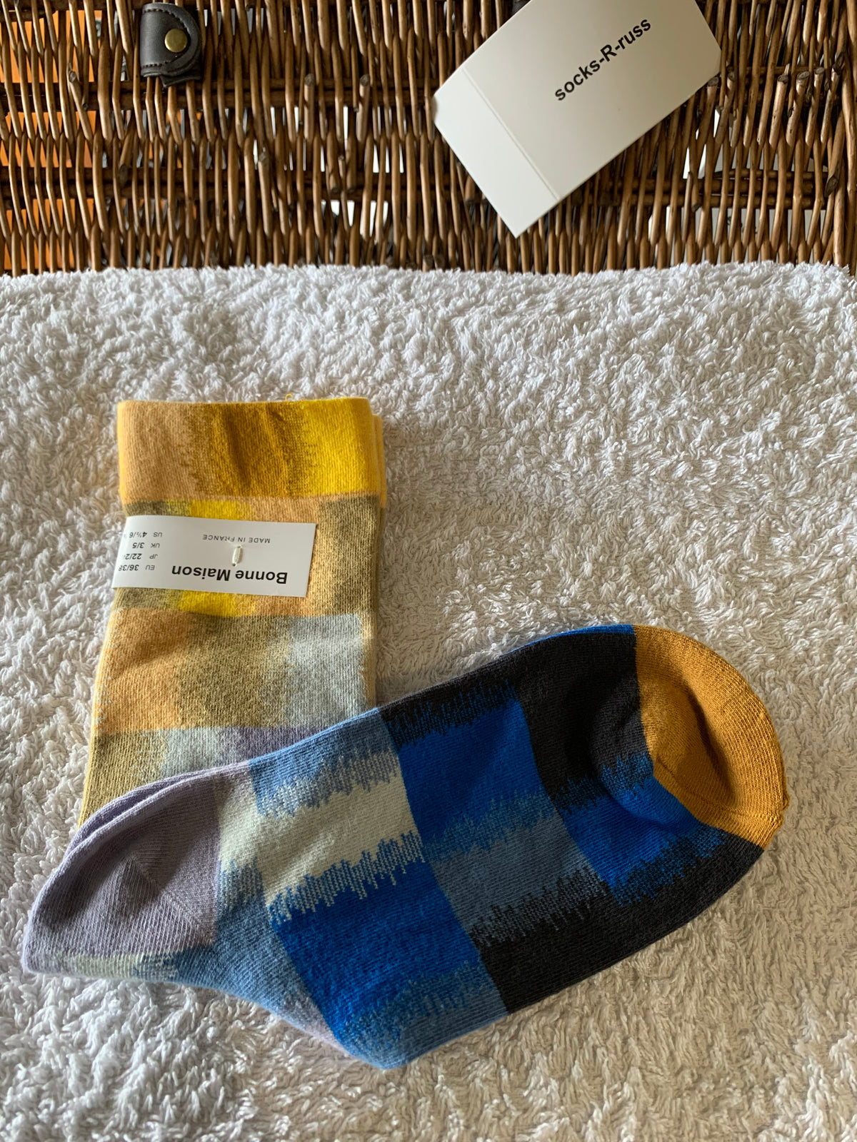 Bonne Maison French Designer Socks Women’s Colourful Patterned Cotton Crew Socks