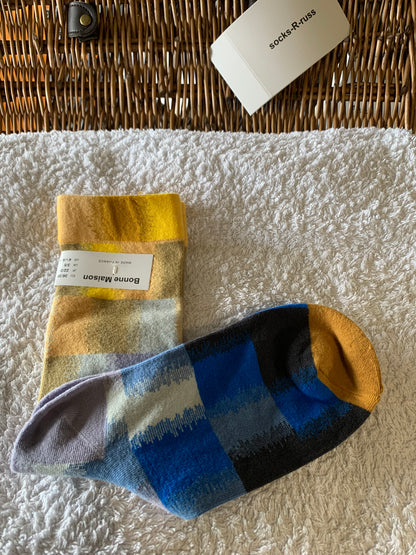 Bonne Maison French Designer Socks Women’s Colourful Patterned Cotton Crew Socks