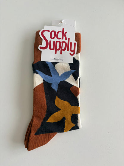 Unisex by Sock Supply Abstract geometric/leaf-style pattern