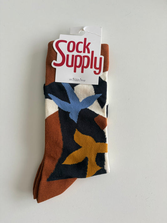 Unisex by Sock Supply Abstract geometric/leaf-style pattern