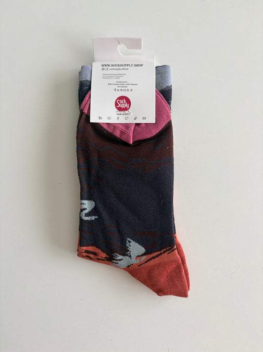 Unisex by Sock Supply Red Abstract/Camourflage