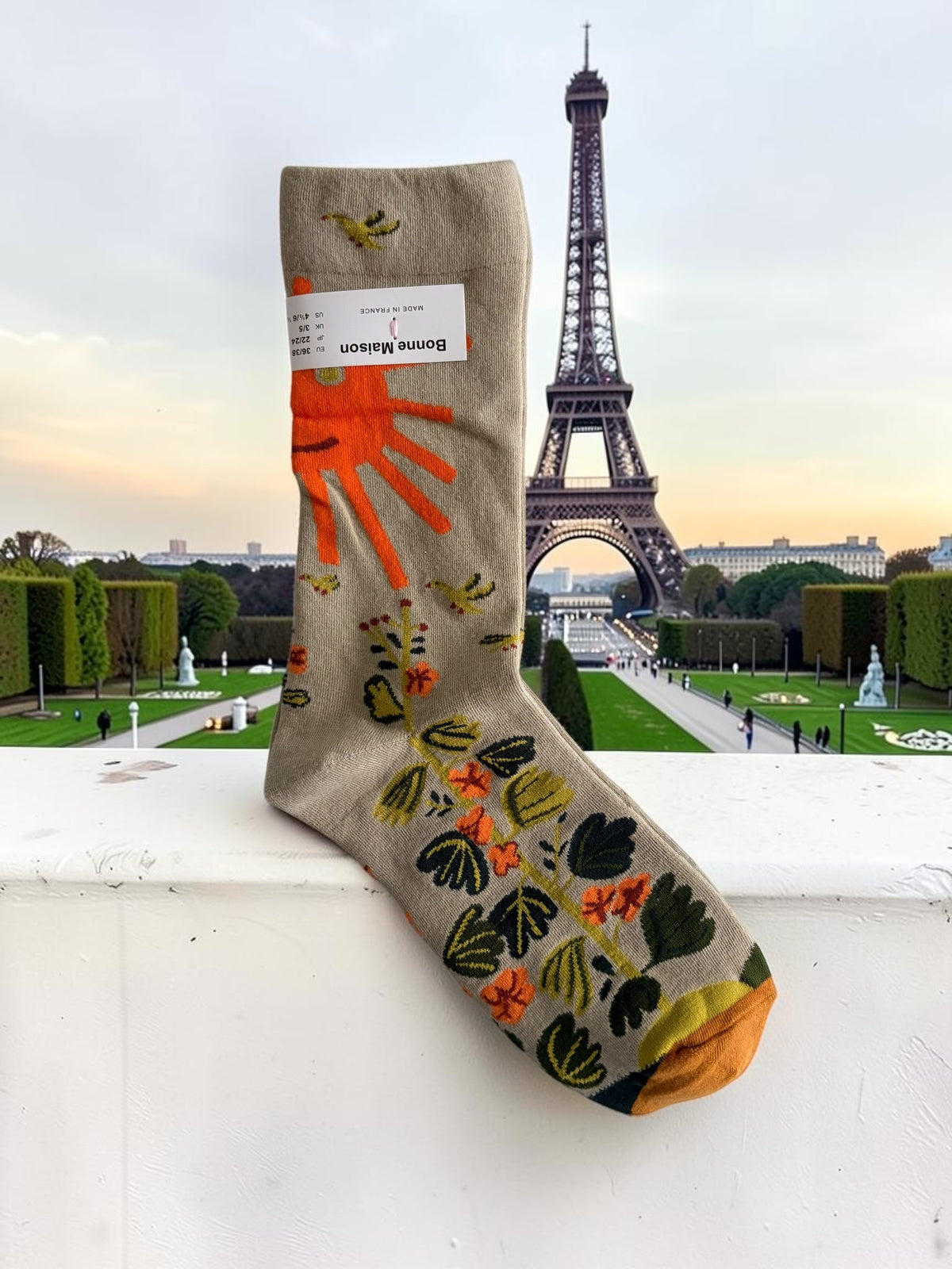 Bonne Maison French Designer Socks Women’s Colourful Patterned Cotton Crew Socks