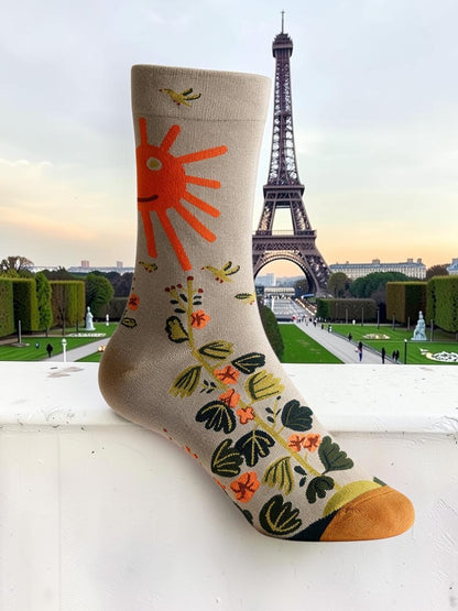 Bonne Maison French Designer Socks Women’s Colourful Patterned Cotton Crew Socks