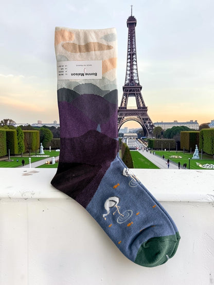 Bonne Maison French Designer Socks Women’s Colourful Patterned Cotton Crew Socks
