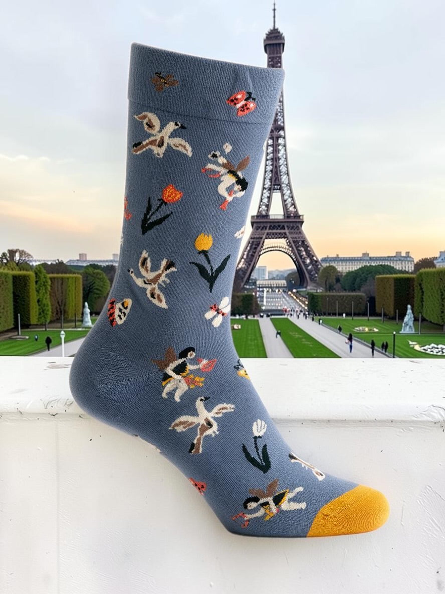 Bonne Maison French Designer Socks Women’s Colourful Patterned Cotton Crew Socks