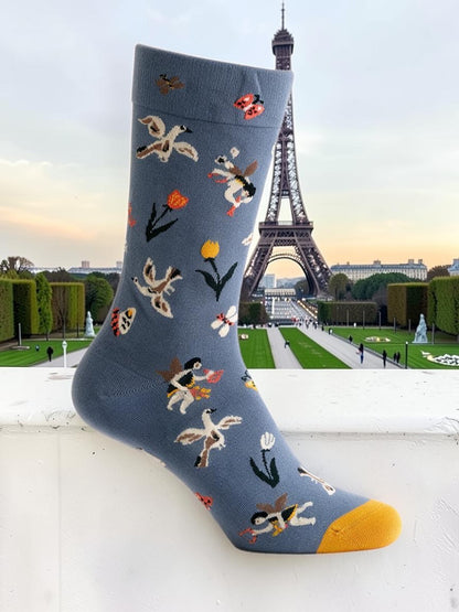 Bonne Maison French Designer Socks Women’s Colourful Patterned Cotton Crew Socks