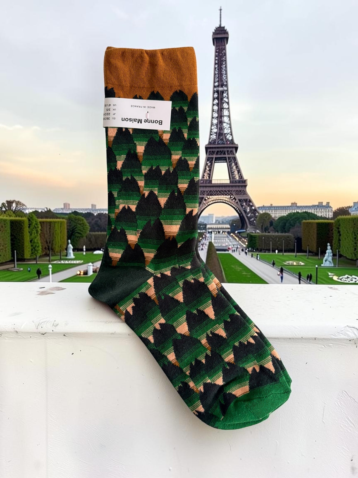 Bonne Maison French Designer Socks Women’s Colourful Patterned Cotton Crew Socks