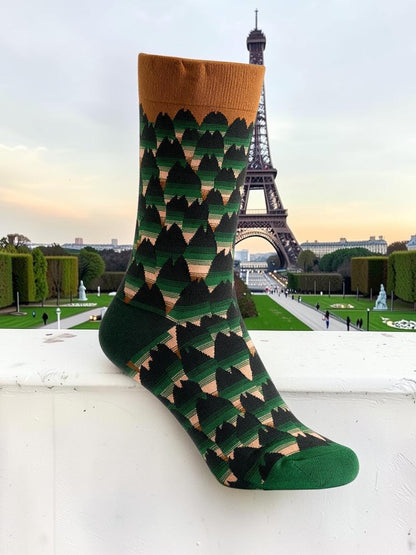 Bonne Maison French Designer Socks Women’s Colourful Patterned Cotton Crew Socks
