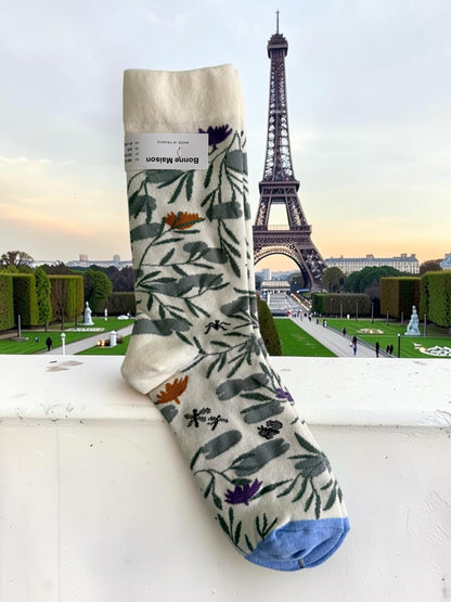 Bonne Maison French Designer Socks Women’s Colourful Patterned Cotton Crew Socks