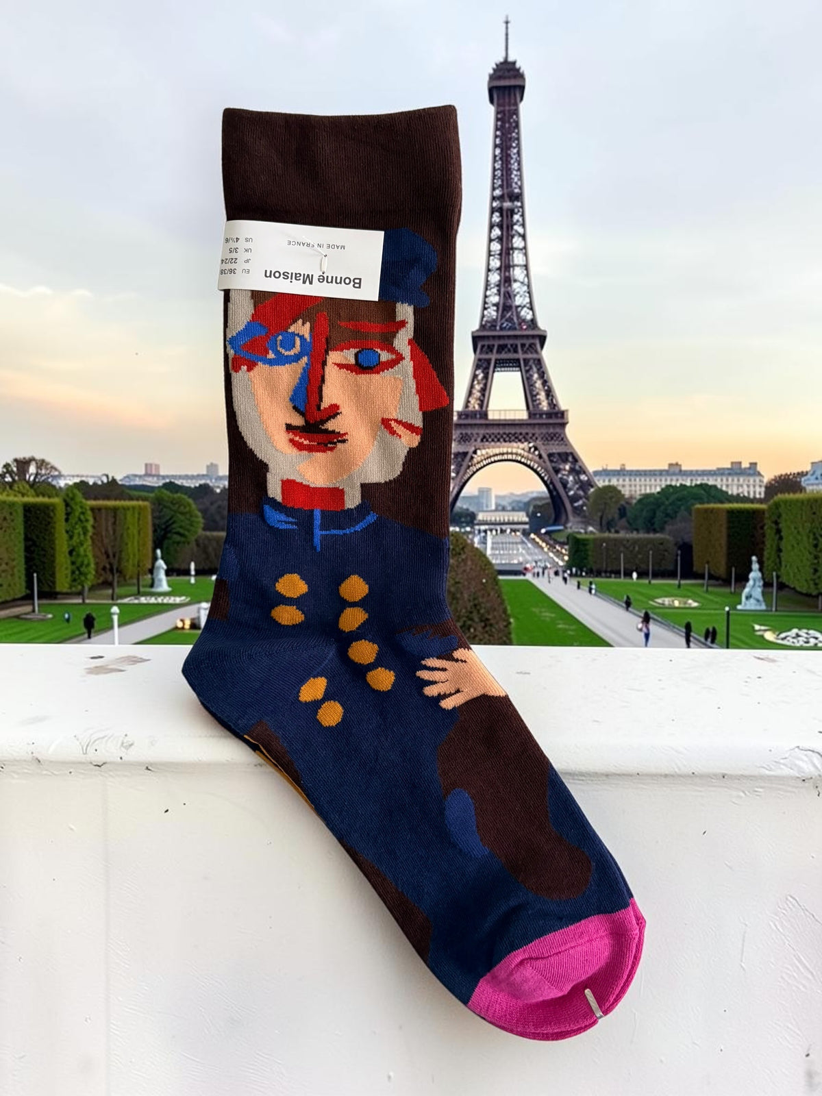 Bonne Maison French Designer Socks Women’s Colourful Patterned Cotton Crew Socks