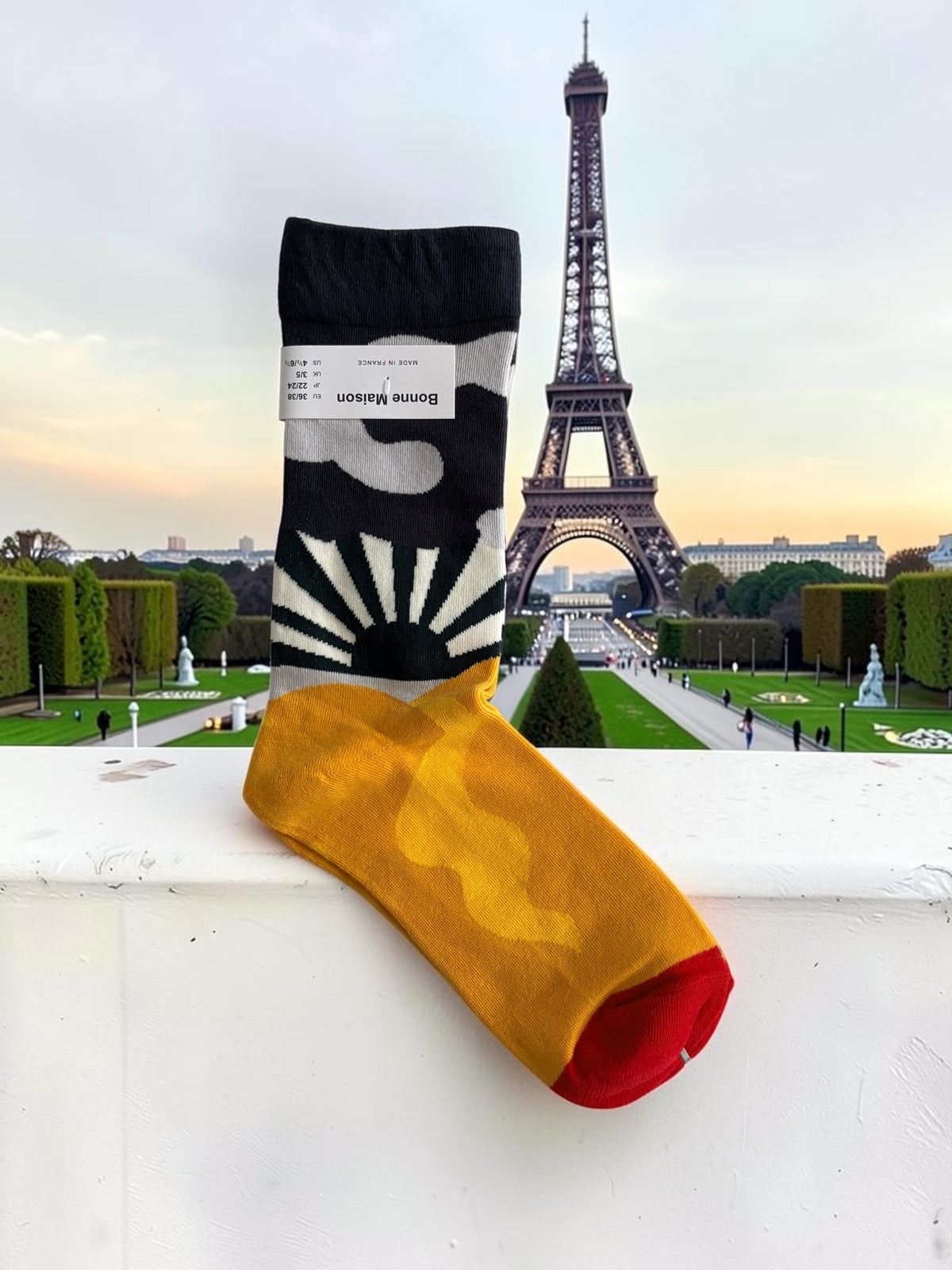 Bonne Maison French Designer Socks Women’s Colourful Patterned Cotton Crew Socks