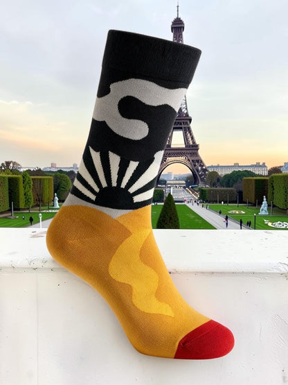 Bonne Maison French Designer Socks Women’s Colourful Patterned Cotton Crew Socks