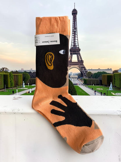 Bonne Maison French Designer Socks Women’s Colourful Patterned Cotton Crew Socks