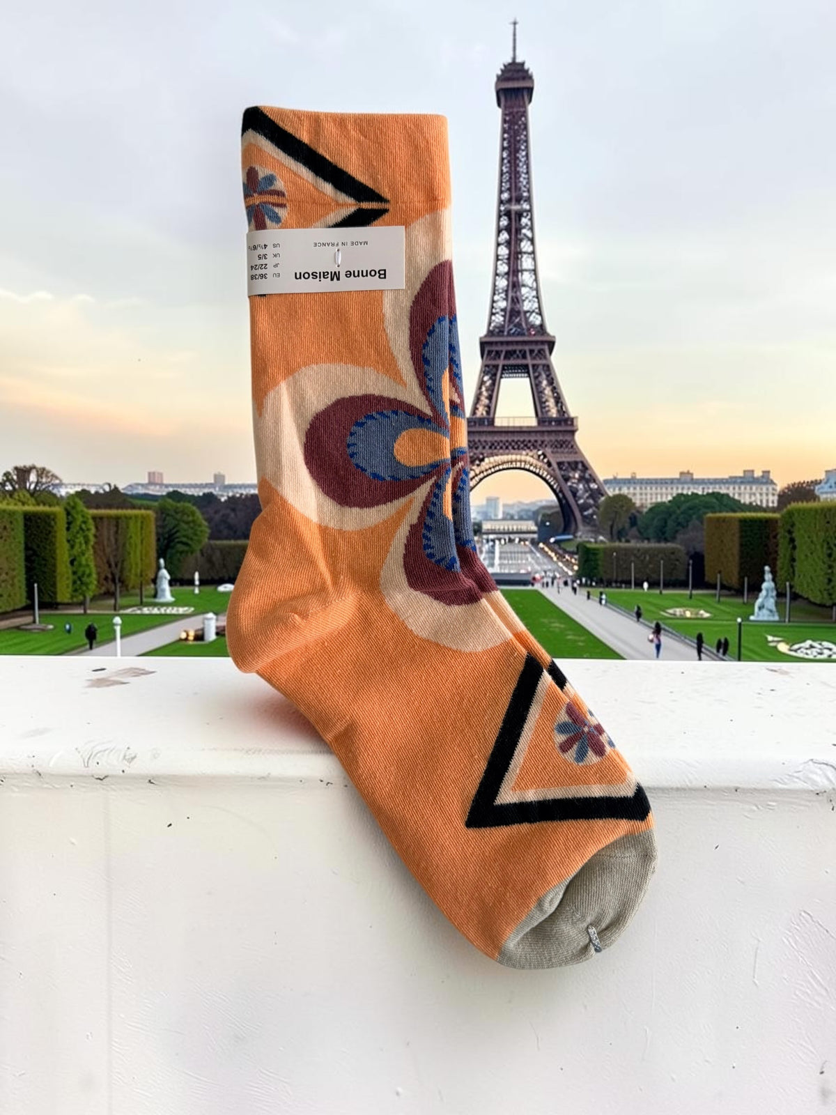 Bonne Maison French Designer Socks Women’s Colourful Patterned Cotton Crew Socks