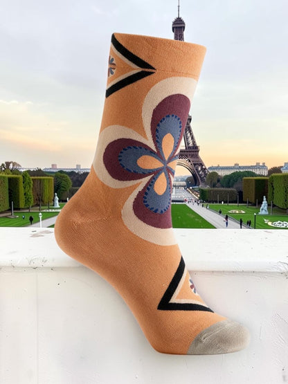 Bonne Maison French Designer Socks Women’s Colourful Patterned Cotton Crew Socks