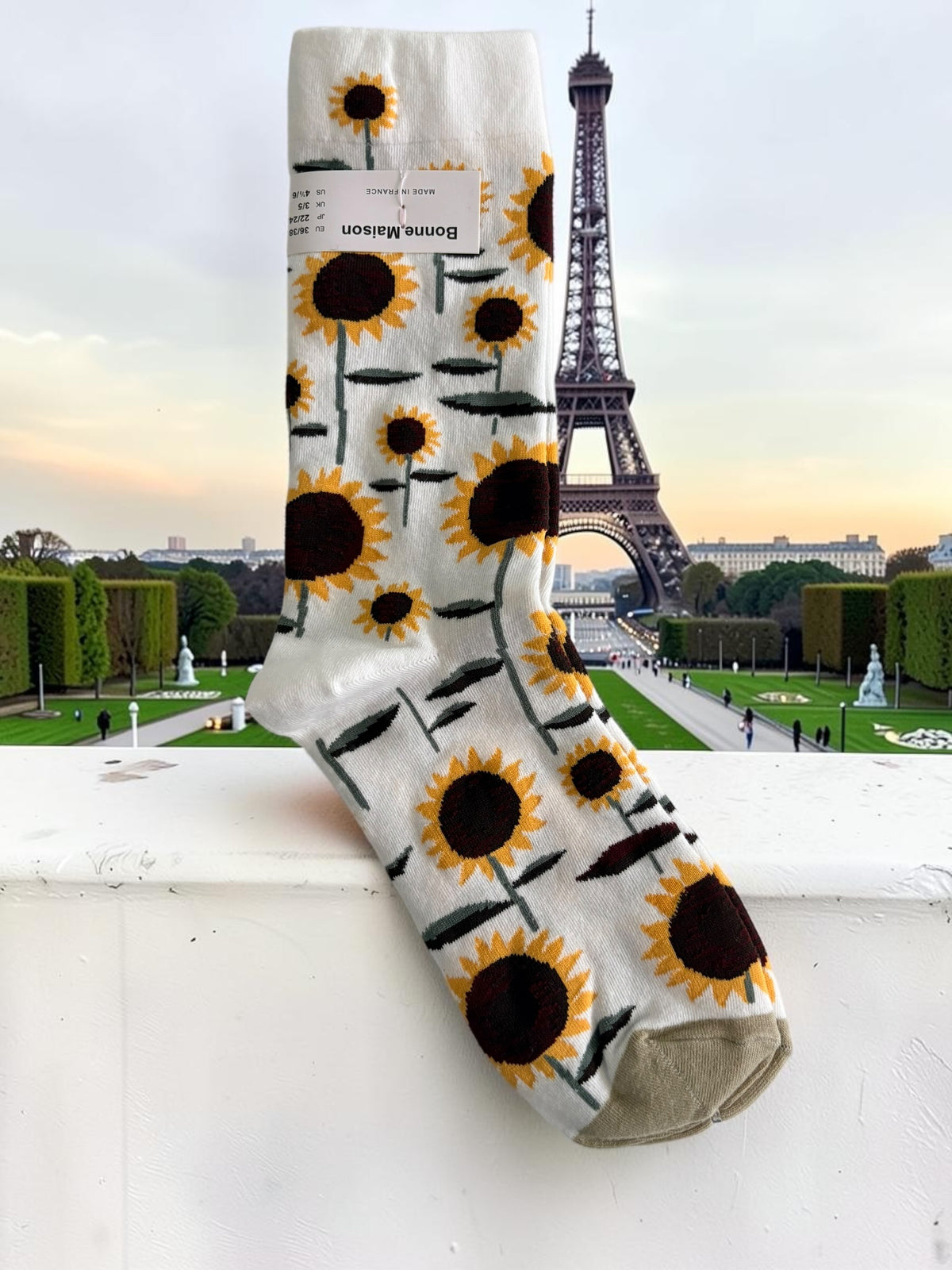 Bonne Maison French Designer Socks Women’s Colourful Patterned Cotton Crew Socks