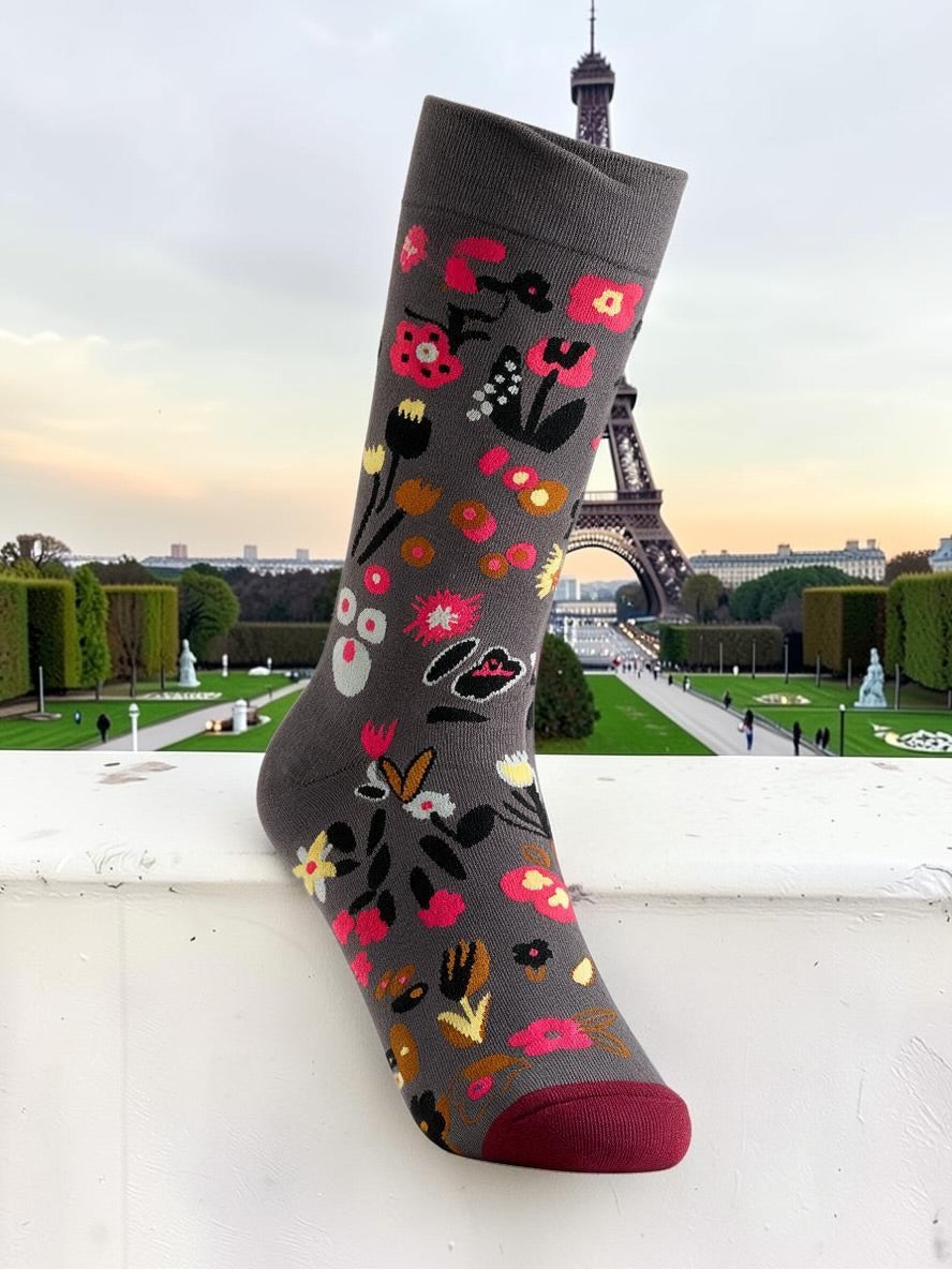 Bonne Maison French Designer Socks Women’s Colourful Patterned Cotton Crew Socks