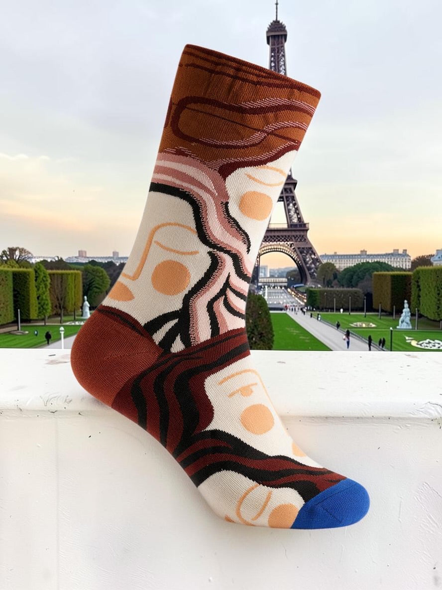 Bonne Maison French Designer Socks Women’s Colourful Patterned Cotton Crew Socks
