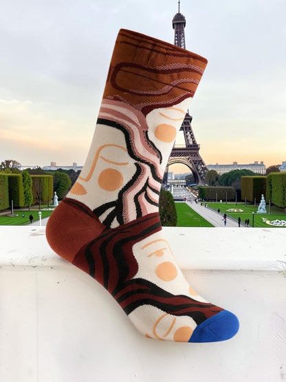 Bonne Maison French Designer Socks Women’s Colourful Patterned Cotton Crew Socks