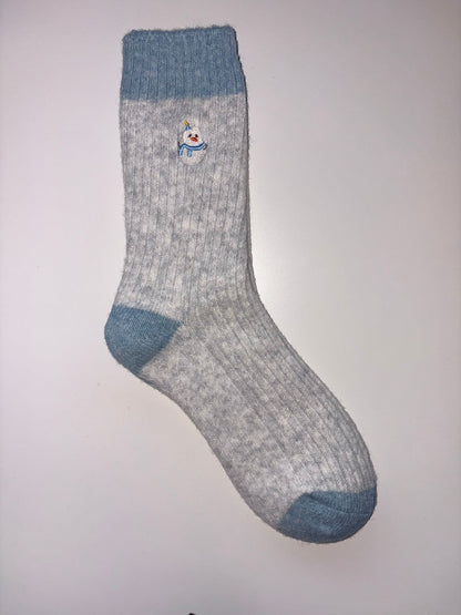 Suxinaimin Embroidered Xmas Themed Crew Socks