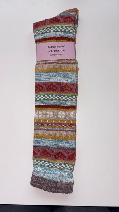 Women's Feathers & Fluff Nordic Design Wellington Boot Socks