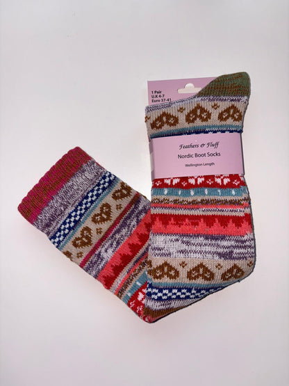 Women's Feathers & Fluff Nordic Design Wellington Boot Socks