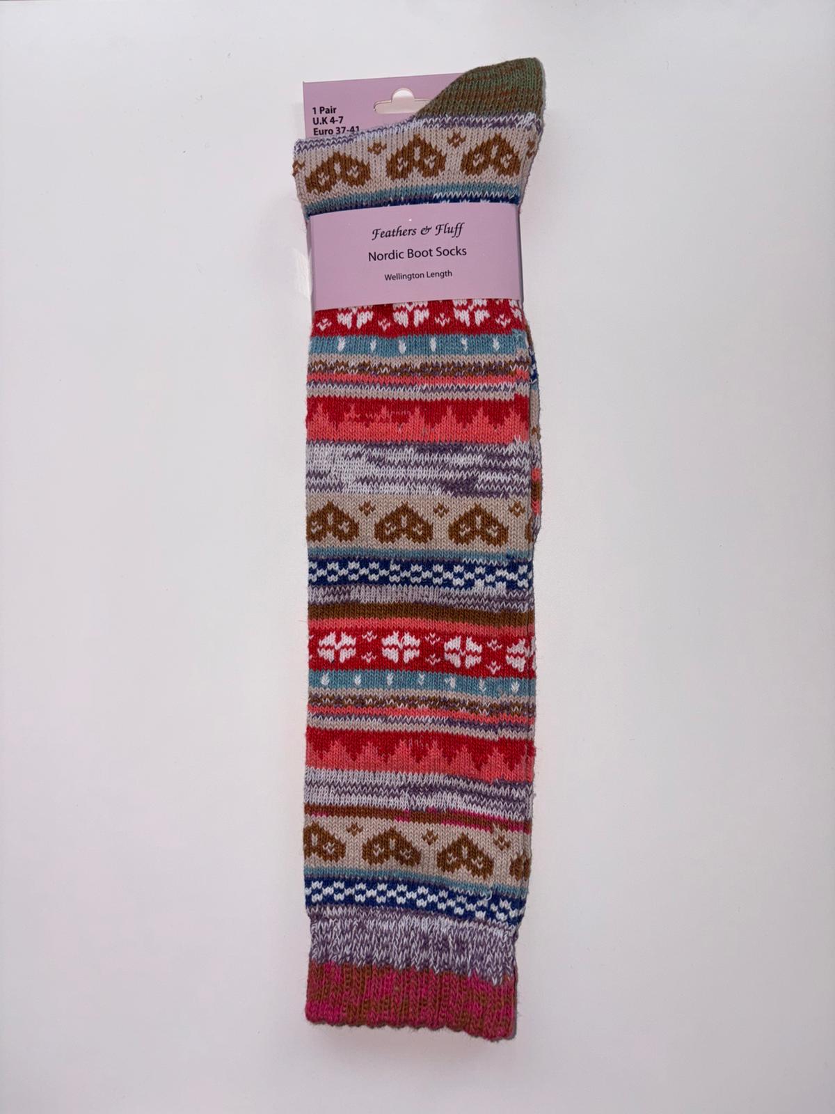 Women's Feathers & Fluff Nordic Design Wellington Boot Socks