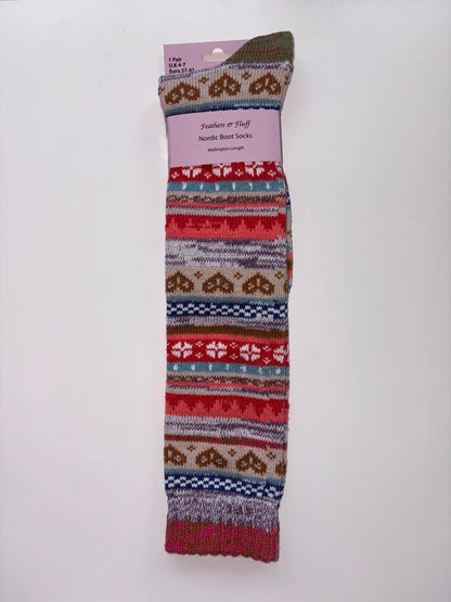 Women's Feathers & Fluff Nordic Design Wellington Boot Socks