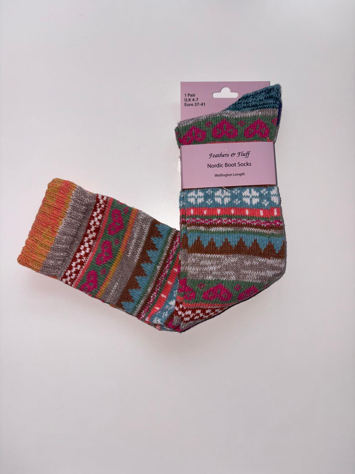 Women's Feathers & Fluff Nordic Design Wellington Boot Socks