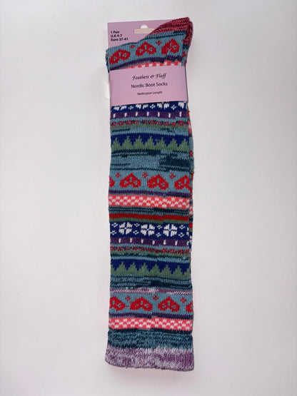 Women's Feathers & Fluff Nordic Design Wellington Boot Socks