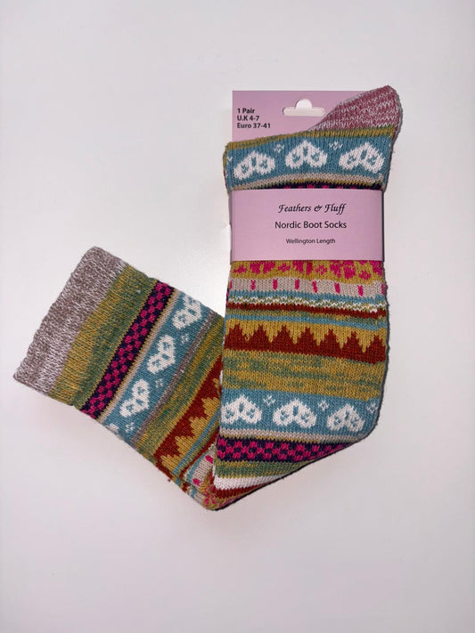 Women's Feathers & Fluff Nordic Design Wellington Boot Socks