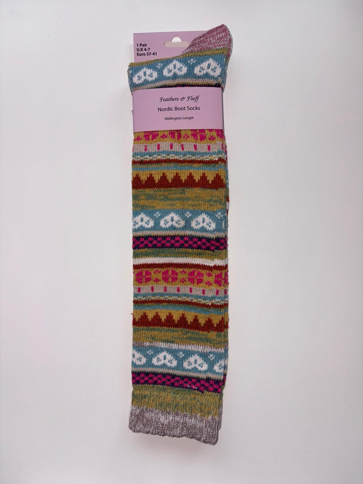 Women's Feathers & Fluff Nordic Design Wellington Boot Socks