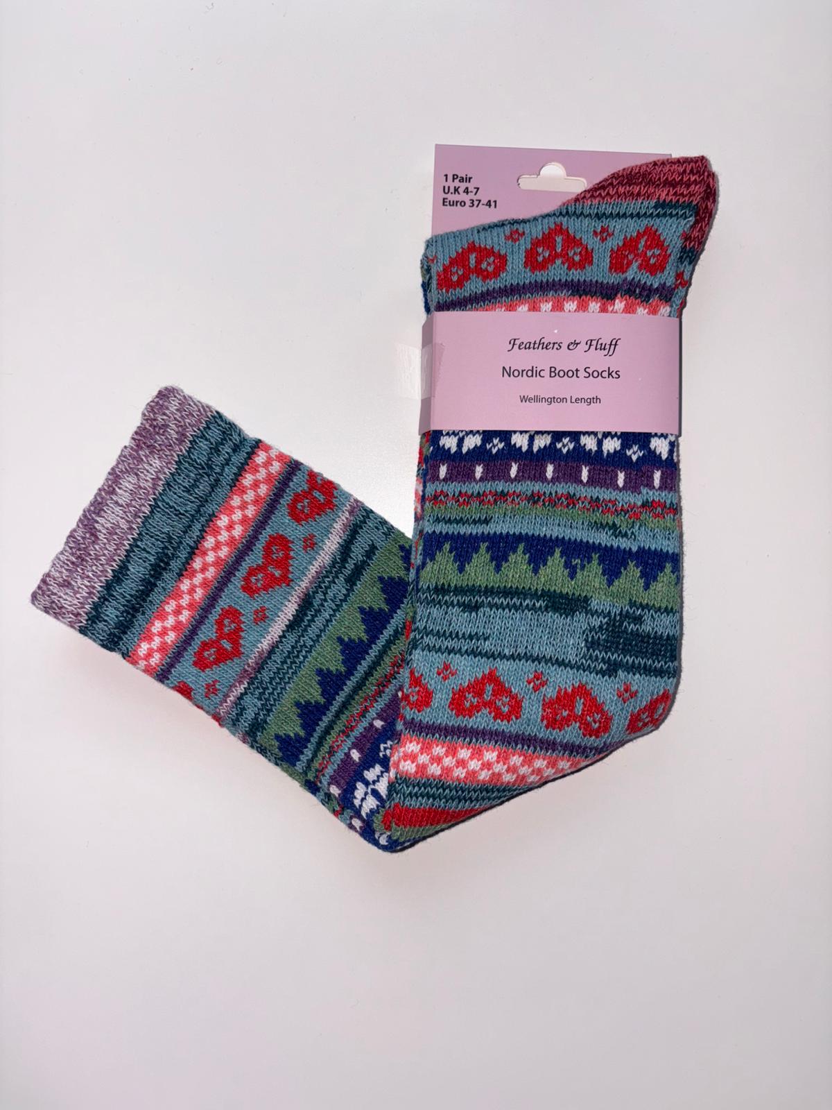 Women's Feathers & Fluff Nordic Design Wellington Boot Socks