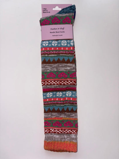 Women's Feathers & Fluff Nordic Design Wellington Boot Socks