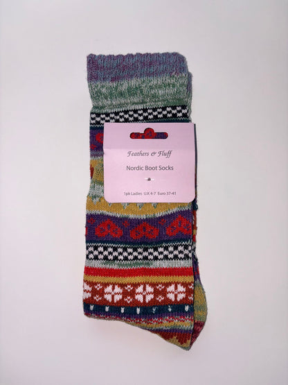 Women's Feathers & Fluff Nordic Design Boot Socks