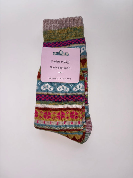 Women's Feathers & Fluff Nordic Design Boot Socks