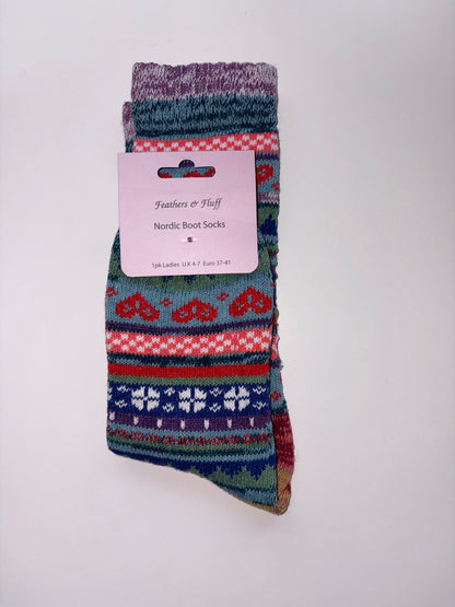 Women's Feathers & Fluff Nordic Design Boot Socks